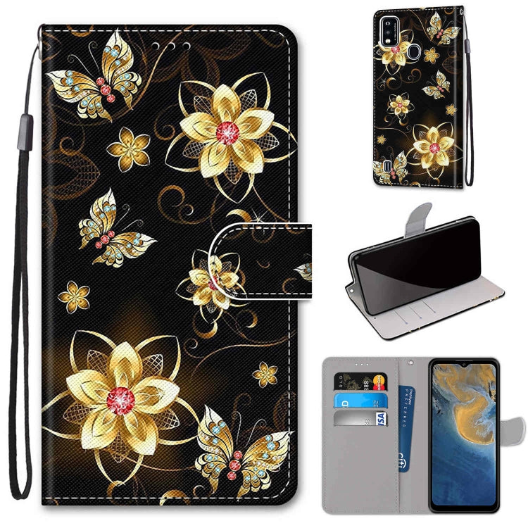 Coloured Drawing Cross Texture Horizontal Flip PU Leather Case with Holder & Card Slots & Wallet & Lanyard, For ZTE Blade A31, For ZTE Blade A51
