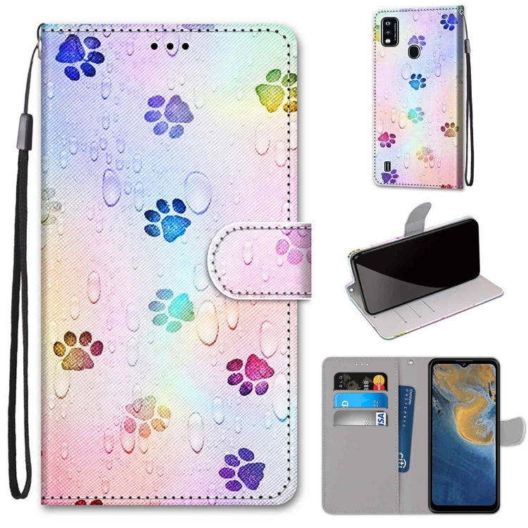 Coloured Drawing Cross Texture Horizontal Flip PU Leather Case with Holder & Card Slots & Wallet & Lanyard, For ZTE Blade A31, For ZTE Blade A51