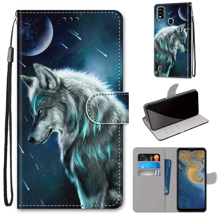 Coloured Drawing Cross Texture Horizontal Flip PU Leather Case with Holder & Card Slots & Wallet & Lanyard, For ZTE Blade A31, For ZTE Blade A51