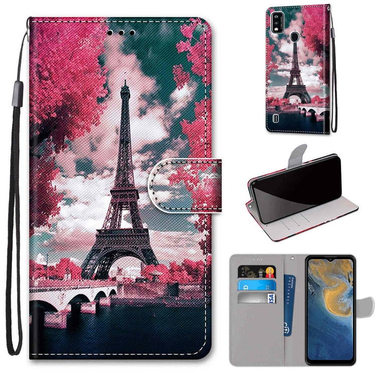 Coloured Drawing Cross Texture Horizontal Flip PU Leather Case with Holder & Card Slots & Wallet & Lanyard, For ZTE Blade A31, For ZTE Blade A51