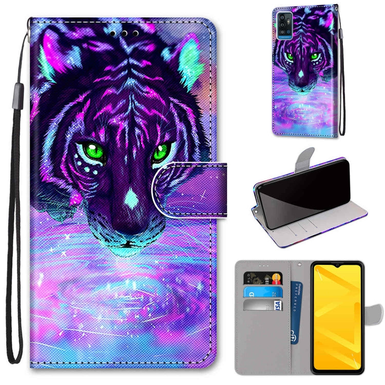 Coloured Drawing Cross Texture Horizontal Flip PU Leather Case with Holder & Card Slots & Wallet & Lanyard, For ZTE Blade A71