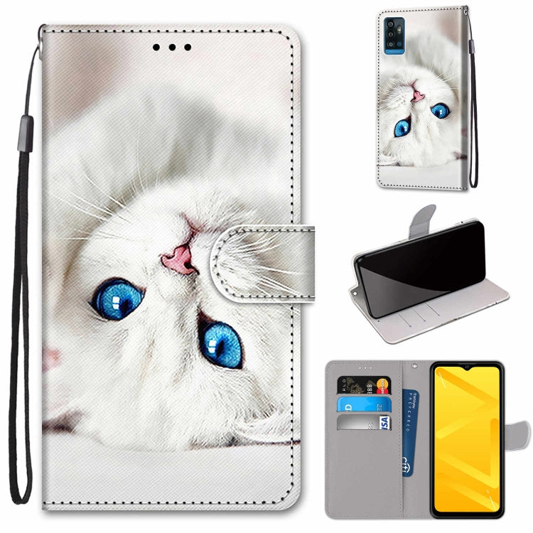 Coloured Drawing Cross Texture Horizontal Flip PU Leather Case with Holder & Card Slots & Wallet & Lanyard, For ZTE Blade A71
