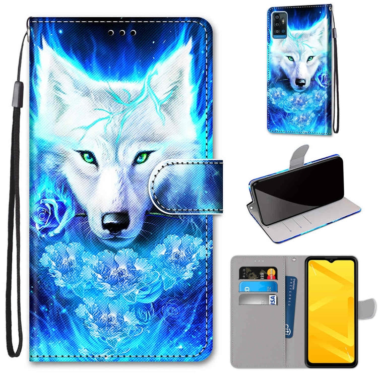 Coloured Drawing Cross Texture Horizontal Flip PU Leather Case with Holder & Card Slots & Wallet & Lanyard, For ZTE Blade A71