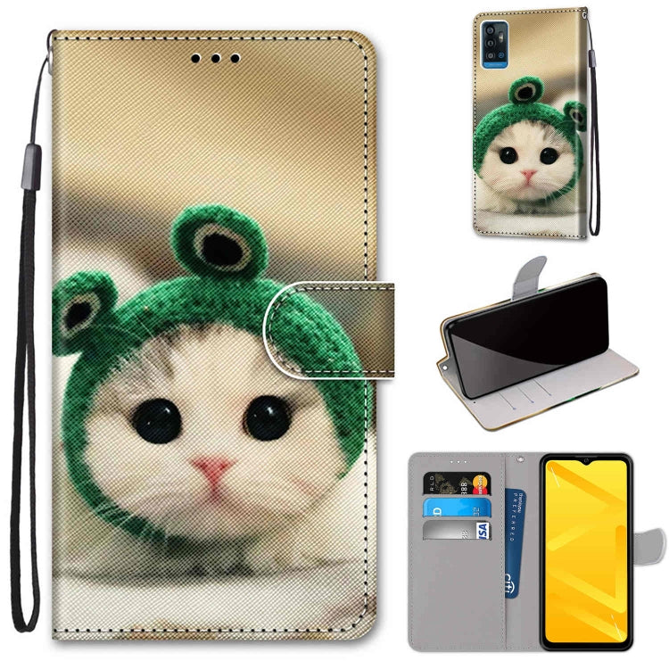 Coloured Drawing Cross Texture Horizontal Flip PU Leather Case with Holder & Card Slots & Wallet & Lanyard, For ZTE Blade A71