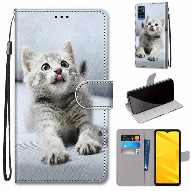 Coloured Drawing Cross Texture Horizontal Flip PU Leather Case with Holder & Card Slots & Wallet & Lanyard, For ZTE Blade A71