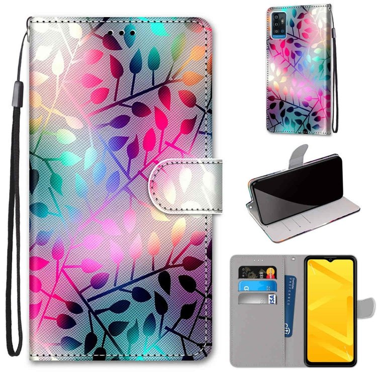 Coloured Drawing Cross Texture Horizontal Flip PU Leather Case with Holder & Card Slots & Wallet & Lanyard, For ZTE Blade A71