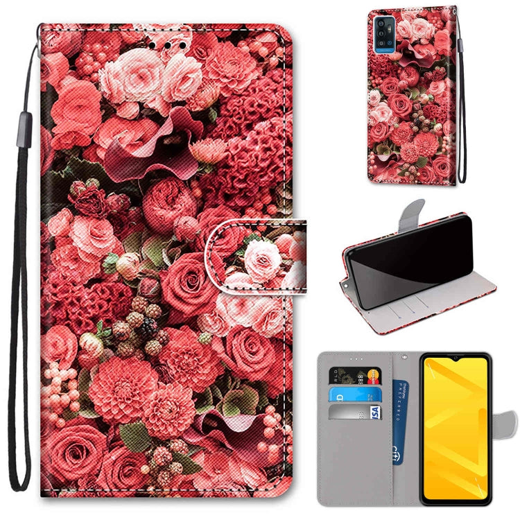 Coloured Drawing Cross Texture Horizontal Flip PU Leather Case with Holder & Card Slots & Wallet & Lanyard, For ZTE Blade A71