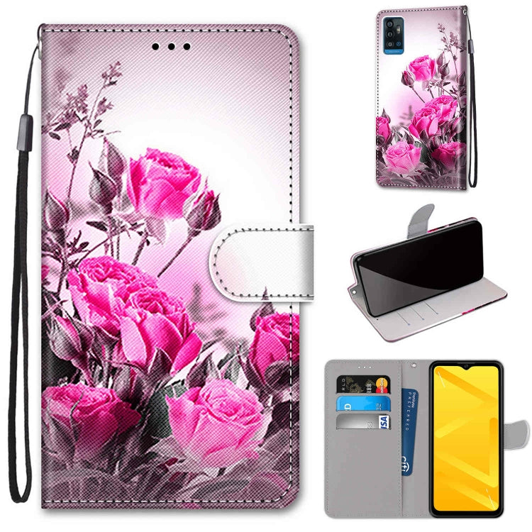 Coloured Drawing Cross Texture Horizontal Flip PU Leather Case with Holder & Card Slots & Wallet & Lanyard, For ZTE Blade A71