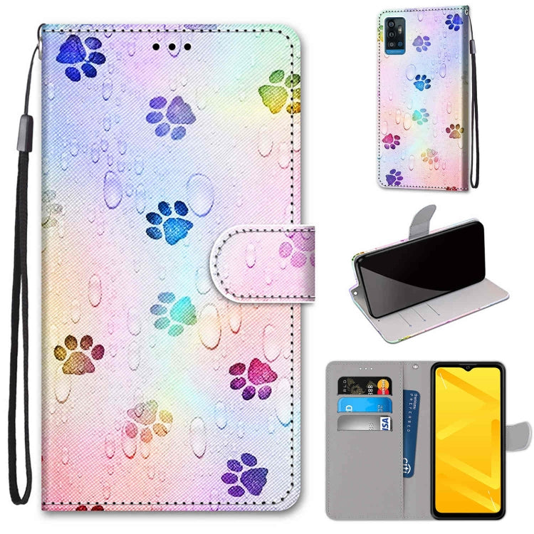 Coloured Drawing Cross Texture Horizontal Flip PU Leather Case with Holder & Card Slots & Wallet & Lanyard, For ZTE Blade A71