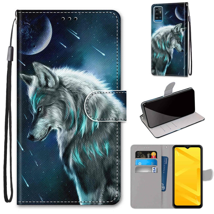 Coloured Drawing Cross Texture Horizontal Flip PU Leather Case with Holder & Card Slots & Wallet & Lanyard, For ZTE Blade A71
