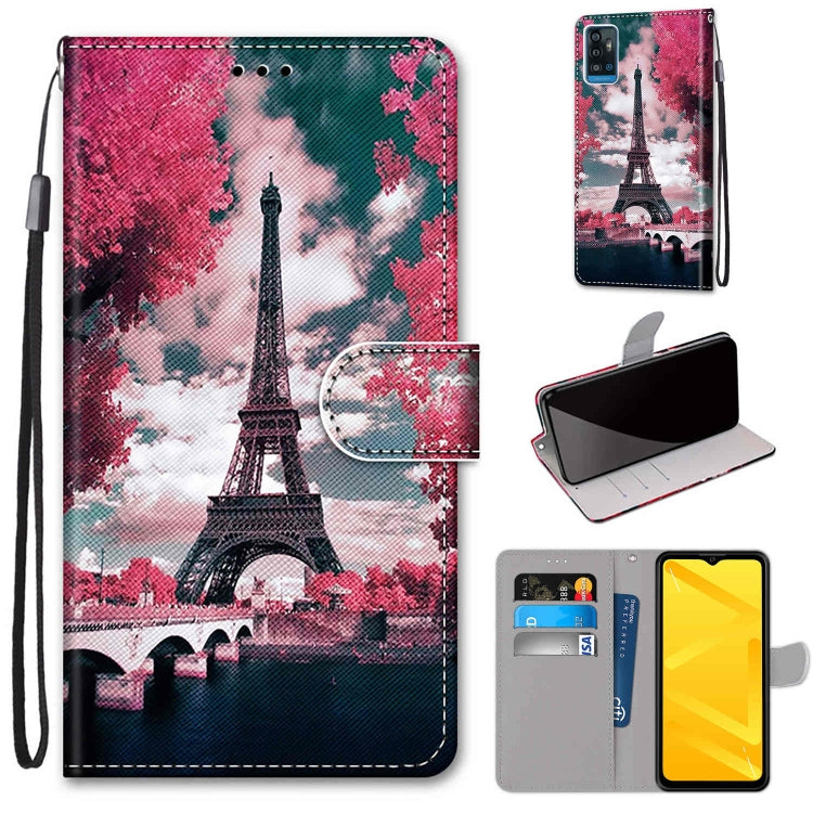 Coloured Drawing Cross Texture Horizontal Flip PU Leather Case with Holder & Card Slots & Wallet & Lanyard, For ZTE Blade A71