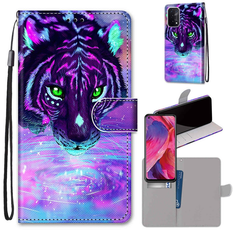 Coloured Drawing Cross Texture Horizontal Flip PU Leather Case with Holder & Card Slots & Wallet & Lanyard, For OPPO A54 5G / A74 5G / A93 5G / A93s 5G, For OPPO A55 5G / A54 4G / A53s 5G / A16 4G