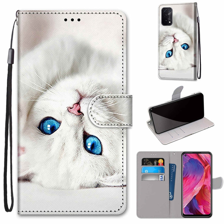 Coloured Drawing Cross Texture Horizontal Flip PU Leather Case with Holder & Card Slots & Wallet & Lanyard, For OPPO A54 5G / A74 5G / A93 5G / A93s 5G, For OPPO A55 5G / A54 4G / A53s 5G / A16 4G