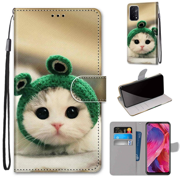 Coloured Drawing Cross Texture Horizontal Flip PU Leather Case with Holder & Card Slots & Wallet & Lanyard, For OPPO A54 5G / A74 5G / A93 5G / A93s 5G, For OPPO A55 5G / A54 4G / A53s 5G / A16 4G
