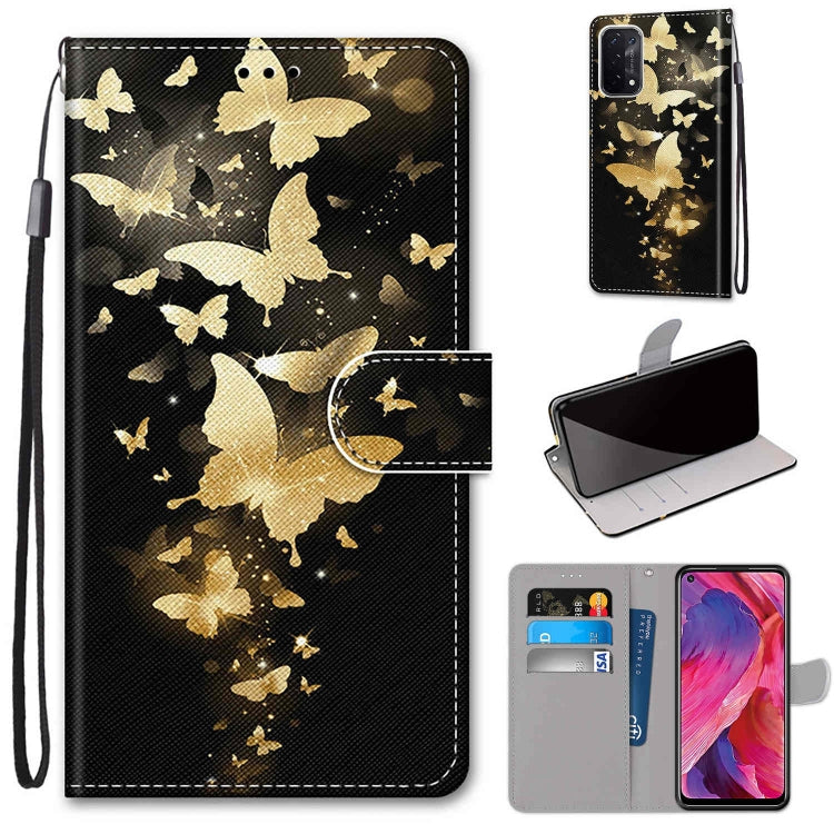 Coloured Drawing Cross Texture Horizontal Flip PU Leather Case with Holder & Card Slots & Wallet & Lanyard, For OPPO A54 5G / A74 5G / A93 5G / A93s 5G, For OPPO A55 5G / A54 4G / A53s 5G / A16 4G