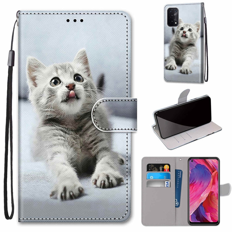 Coloured Drawing Cross Texture Horizontal Flip PU Leather Case with Holder & Card Slots & Wallet & Lanyard, For OPPO A54 5G / A74 5G / A93 5G / A93s 5G, For OPPO A55 5G / A54 4G / A53s 5G / A16 4G
