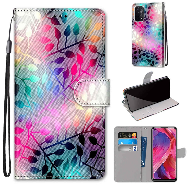 Coloured Drawing Cross Texture Horizontal Flip PU Leather Case with Holder & Card Slots & Wallet & Lanyard, For OPPO A54 5G / A74 5G / A93 5G / A93s 5G, For OPPO A55 5G / A54 4G / A53s 5G / A16 4G