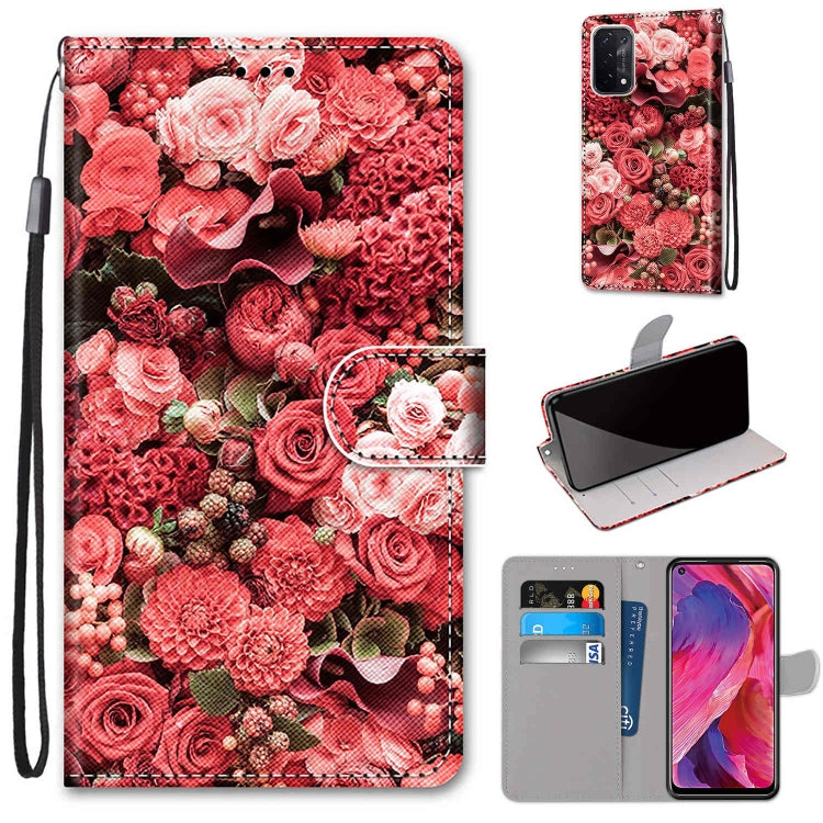 Coloured Drawing Cross Texture Horizontal Flip PU Leather Case with Holder & Card Slots & Wallet & Lanyard, For OPPO A54 5G / A74 5G / A93 5G / A93s 5G, For OPPO A55 5G / A54 4G / A53s 5G / A16 4G