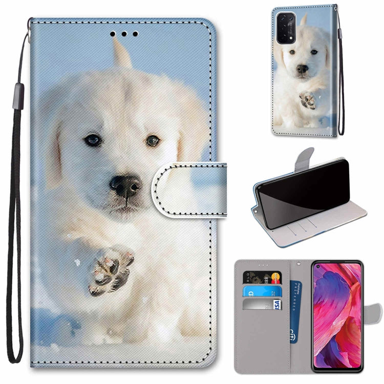 Coloured Drawing Cross Texture Horizontal Flip PU Leather Case with Holder & Card Slots & Wallet & Lanyard, For OPPO A54 5G / A74 5G / A93 5G / A93s 5G, For OPPO A55 5G / A54 4G / A53s 5G / A16 4G