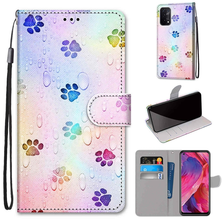 Coloured Drawing Cross Texture Horizontal Flip PU Leather Case with Holder & Card Slots & Wallet & Lanyard, For OPPO A54 5G / A74 5G / A93 5G / A93s 5G, For OPPO A55 5G / A54 4G / A53s 5G / A16 4G