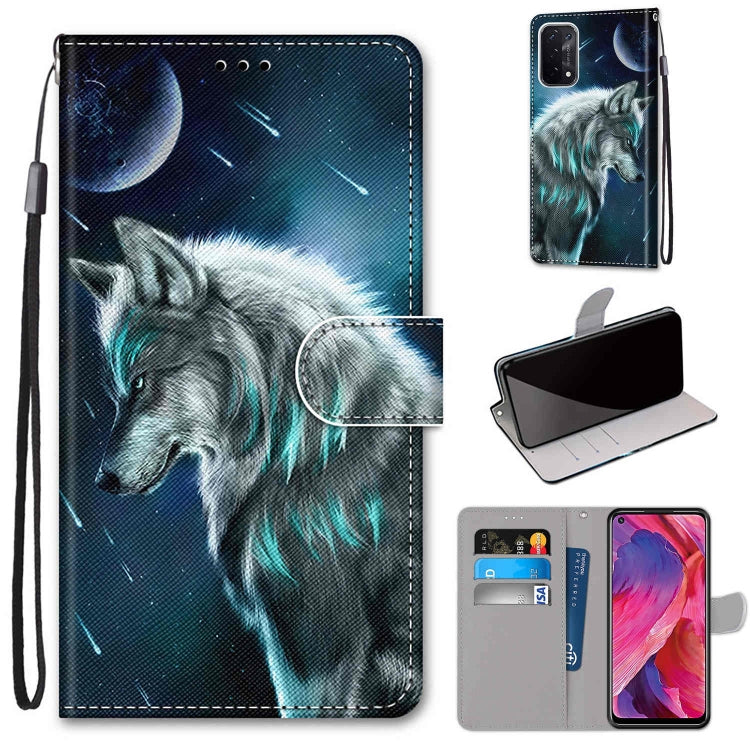Coloured Drawing Cross Texture Horizontal Flip PU Leather Case with Holder & Card Slots & Wallet & Lanyard, For OPPO A54 5G / A74 5G / A93 5G / A93s 5G, For OPPO A55 5G / A54 4G / A53s 5G / A16 4G