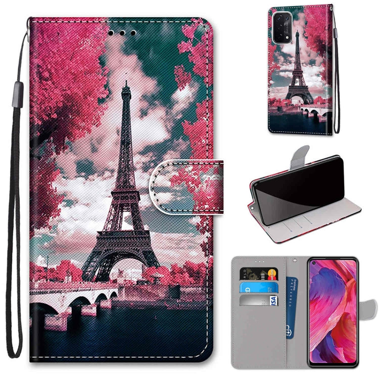 Coloured Drawing Cross Texture Horizontal Flip PU Leather Case with Holder & Card Slots & Wallet & Lanyard, For OPPO A54 5G / A74 5G / A93 5G / A93s 5G, For OPPO A55 5G / A54 4G / A53s 5G / A16 4G