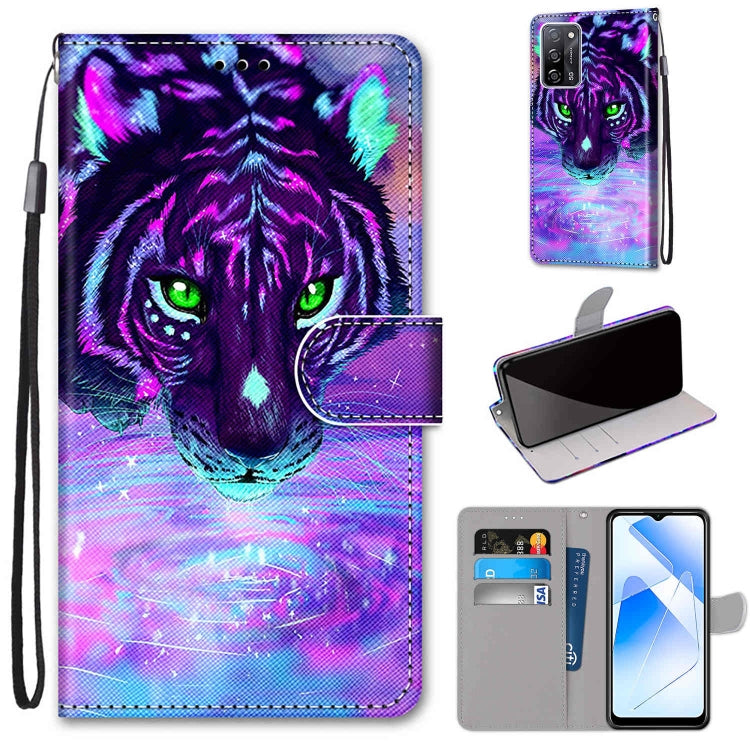 Coloured Drawing Cross Texture Horizontal Flip PU Leather Case with Holder & Card Slots & Wallet & Lanyard, For OPPO A54 5G / A74 5G / A93 5G / A93s 5G, For OPPO A55 5G / A54 4G / A53s 5G / A16 4G
