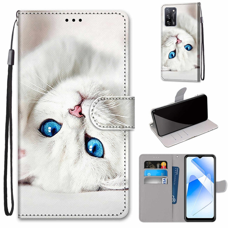 Coloured Drawing Cross Texture Horizontal Flip PU Leather Case with Holder & Card Slots & Wallet & Lanyard, For OPPO A54 5G / A74 5G / A93 5G / A93s 5G, For OPPO A55 5G / A54 4G / A53s 5G / A16 4G