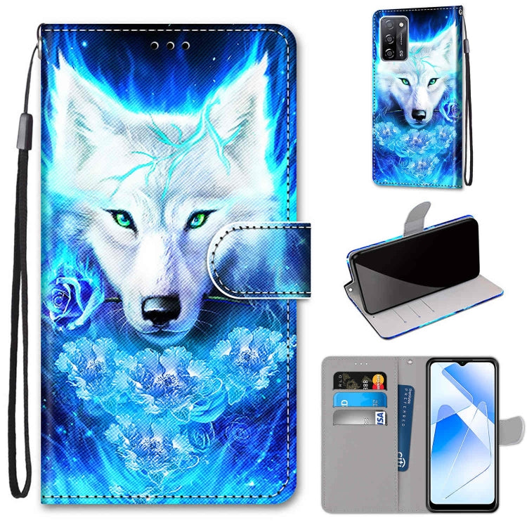Coloured Drawing Cross Texture Horizontal Flip PU Leather Case with Holder & Card Slots & Wallet & Lanyard, For OPPO A54 5G / A74 5G / A93 5G / A93s 5G, For OPPO A55 5G / A54 4G / A53s 5G / A16 4G