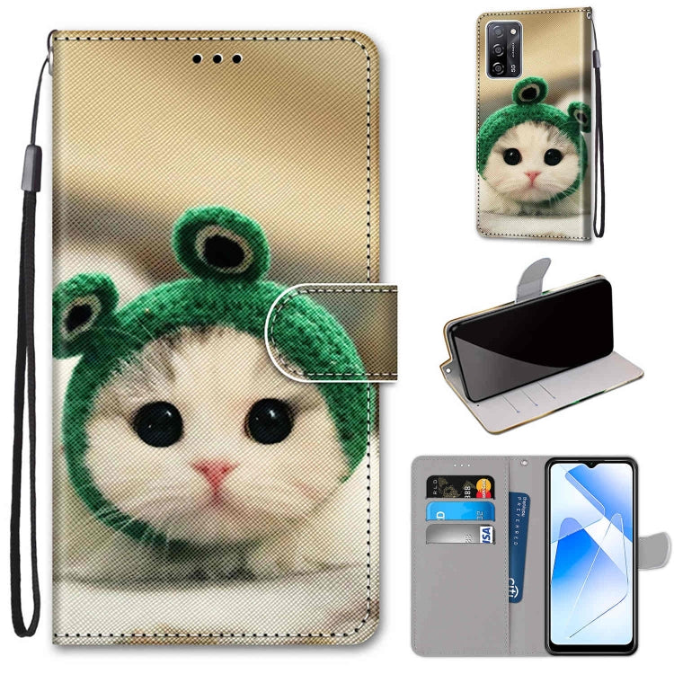 Coloured Drawing Cross Texture Horizontal Flip PU Leather Case with Holder & Card Slots & Wallet & Lanyard, For OPPO A54 5G / A74 5G / A93 5G / A93s 5G, For OPPO A55 5G / A54 4G / A53s 5G / A16 4G