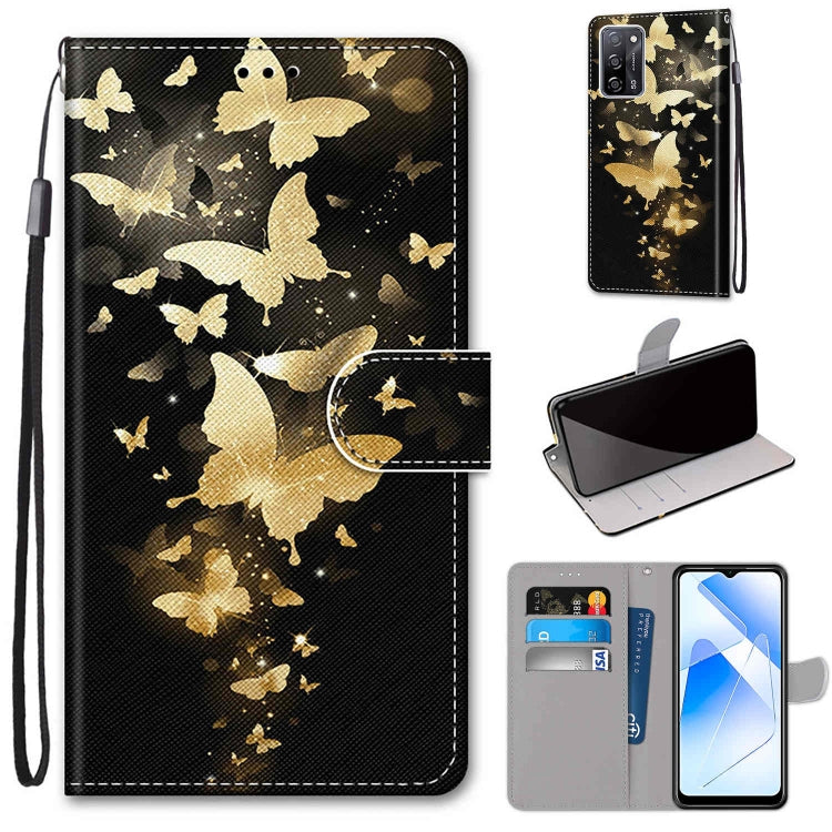 Coloured Drawing Cross Texture Horizontal Flip PU Leather Case with Holder & Card Slots & Wallet & Lanyard, For OPPO A54 5G / A74 5G / A93 5G / A93s 5G, For OPPO A55 5G / A54 4G / A53s 5G / A16 4G