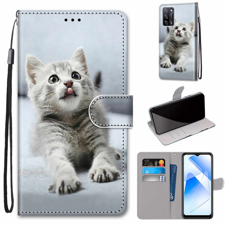 Coloured Drawing Cross Texture Horizontal Flip PU Leather Case with Holder & Card Slots & Wallet & Lanyard, For OPPO A54 5G / A74 5G / A93 5G / A93s 5G, For OPPO A55 5G / A54 4G / A53s 5G / A16 4G