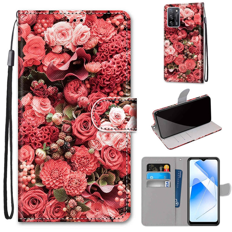 Coloured Drawing Cross Texture Horizontal Flip PU Leather Case with Holder & Card Slots & Wallet & Lanyard, For OPPO A54 5G / A74 5G / A93 5G / A93s 5G, For OPPO A55 5G / A54 4G / A53s 5G / A16 4G