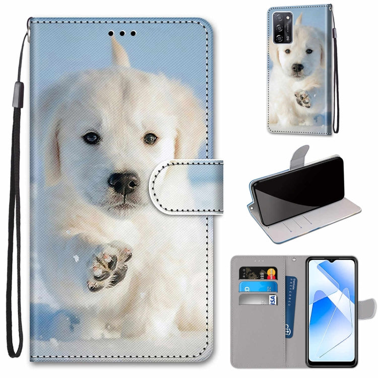 Coloured Drawing Cross Texture Horizontal Flip PU Leather Case with Holder & Card Slots & Wallet & Lanyard, For OPPO A54 5G / A74 5G / A93 5G / A93s 5G, For OPPO A55 5G / A54 4G / A53s 5G / A16 4G