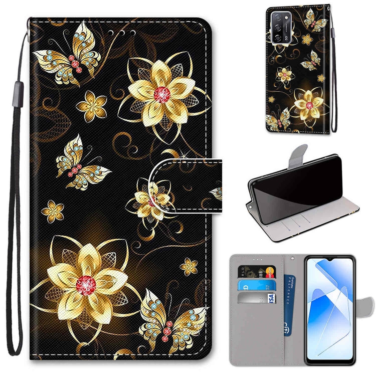 Coloured Drawing Cross Texture Horizontal Flip PU Leather Case with Holder & Card Slots & Wallet & Lanyard, For OPPO A54 5G / A74 5G / A93 5G / A93s 5G, For OPPO A55 5G / A54 4G / A53s 5G / A16 4G