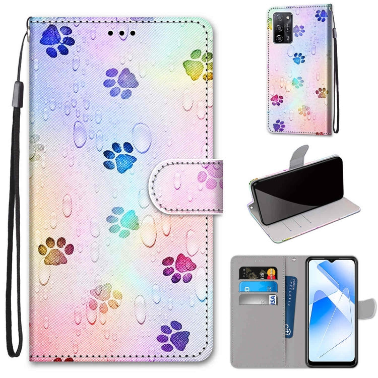 Coloured Drawing Cross Texture Horizontal Flip PU Leather Case with Holder & Card Slots & Wallet & Lanyard, For OPPO A54 5G / A74 5G / A93 5G / A93s 5G, For OPPO A55 5G / A54 4G / A53s 5G / A16 4G