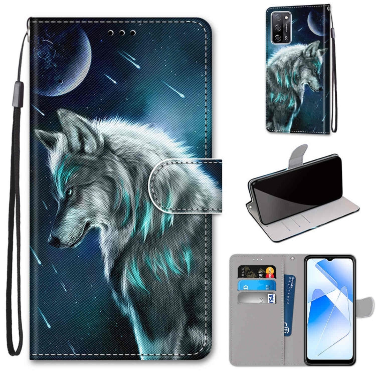 Coloured Drawing Cross Texture Horizontal Flip PU Leather Case with Holder & Card Slots & Wallet & Lanyard, For OPPO A54 5G / A74 5G / A93 5G / A93s 5G, For OPPO A55 5G / A54 4G / A53s 5G / A16 4G