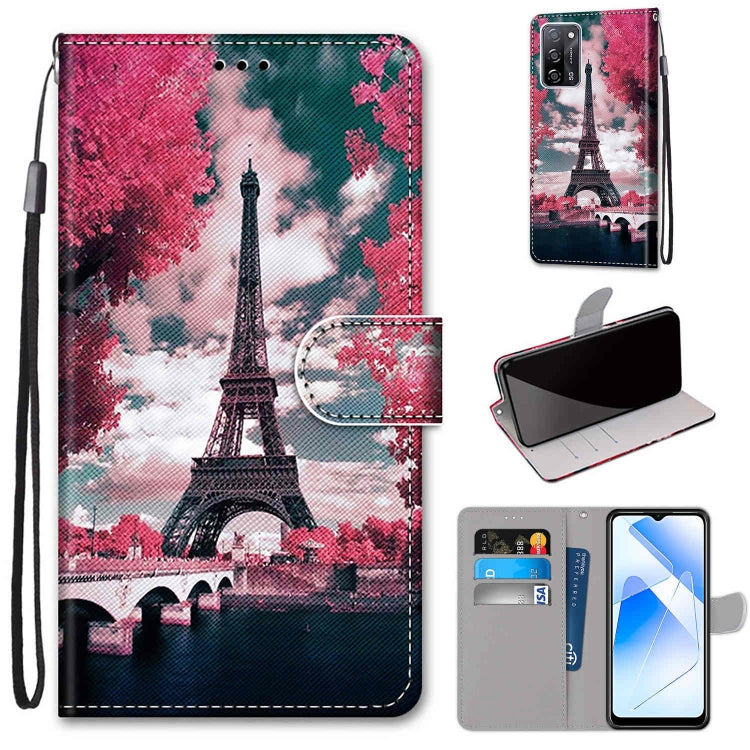 Coloured Drawing Cross Texture Horizontal Flip PU Leather Case with Holder & Card Slots & Wallet & Lanyard, For OPPO A54 5G / A74 5G / A93 5G / A93s 5G, For OPPO A55 5G / A54 4G / A53s 5G / A16 4G