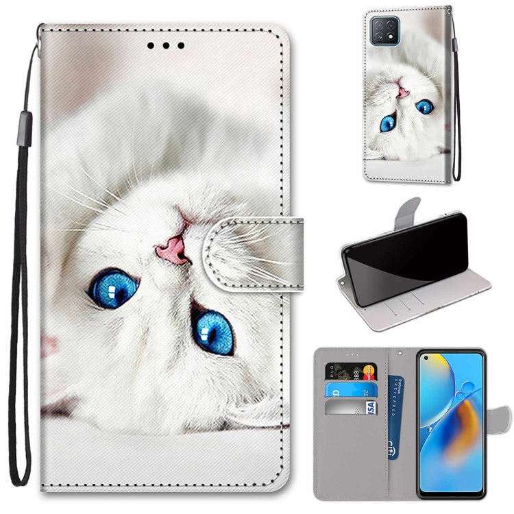 Coloured Drawing Cross Texture Horizontal Flip PU Leather Case with Holder & Card Slots & Wallet & Lanyard, For OPPO A72 5G / A73 5G / A53 5G, For OPPO A74 4G / F19