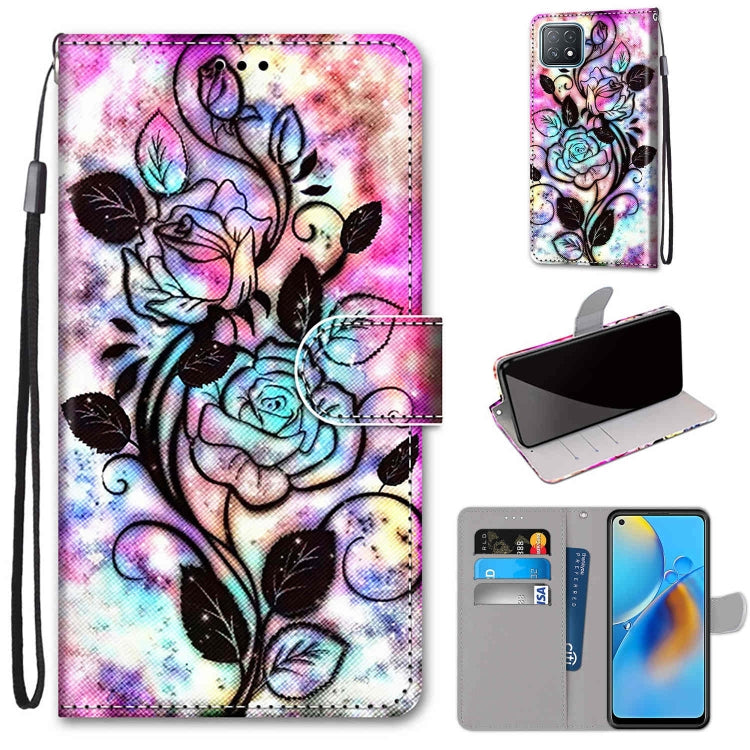 Coloured Drawing Cross Texture Horizontal Flip PU Leather Case with Holder & Card Slots & Wallet & Lanyard, For OPPO A72 5G / A73 5G / A53 5G, For OPPO A74 4G / F19