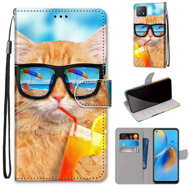 Coloured Drawing Cross Texture Horizontal Flip PU Leather Case with Holder & Card Slots & Wallet & Lanyard, For OPPO A72 5G / A73 5G / A53 5G, For OPPO A74 4G / F19