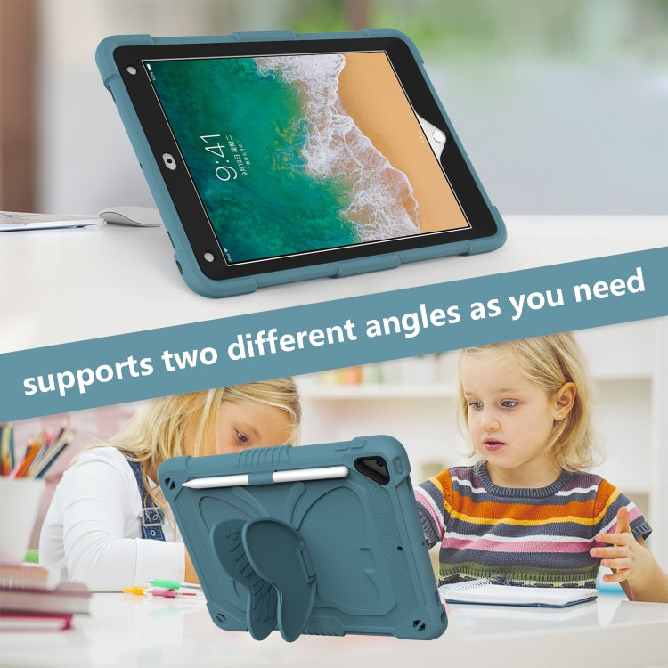 Pure Color PC + Silicone Anti-drop Protective Case with Butterfly Shape Holder & Pen Slot, For iPad 9.7 2018 & 2017 / Pro 9.7 inch / Air 2 / 6, For iPad 10.2 2021 & 2020 & 2019 / Air 3 10.5 inch, For iPad mini 6 2021 / mini 2024                        ...