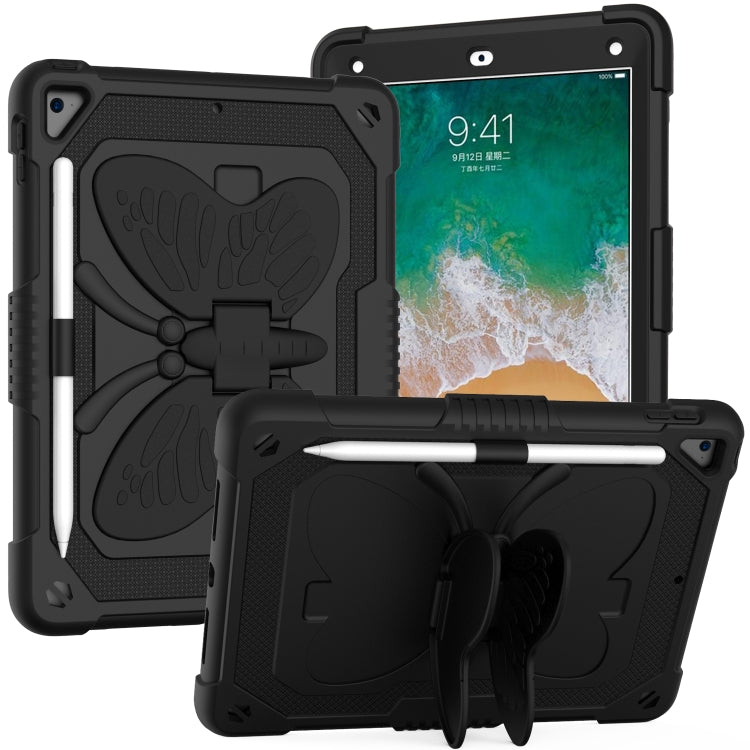 Pure Color PC + Silicone Anti-drop Protective Case with Butterfly Shape Holder & Pen Slot, For iPad 9.7 2018 & 2017 / Pro 9.7 inch / Air 2 / 6, For iPad 10.2 2021 & 2020 & 2019 / Air 3 10.5 inch, For iPad mini 6 2021 / mini 2024                        ...