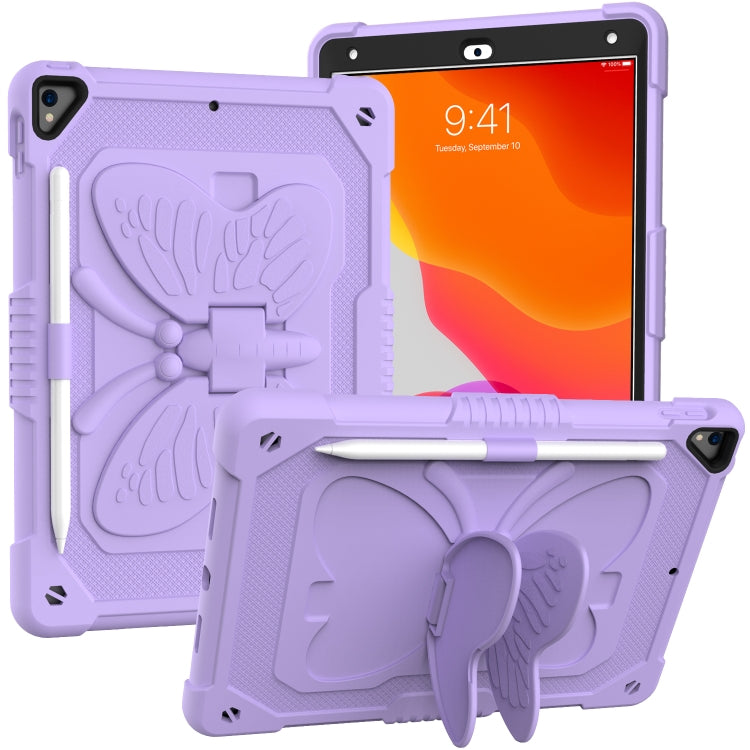 Pure Color PC + Silicone Anti-drop Protective Case with Butterfly Shape Holder & Pen Slot, For iPad 9.7 2018 & 2017 / Pro 9.7 inch / Air 2 / 6, For iPad 10.2 2021 & 2020 & 2019 / Air 3 10.5 inch, For iPad mini 6 2021 / mini 2024                        ...