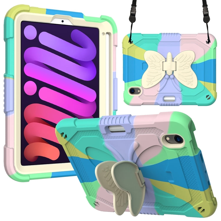 Beige PC + Silicone Anti-drop Protective Case with Butterfly Shape Holder & Pen Slot, For iPad 9.7 2018 & 2017 / Pro 9.7 inch / Air 2 / 6, For iPad 10.2 2021 & 2020 & 2019 / Air 3 10.5 inch, For iPad 10.2 2020 & 2019 / Air 3 10.5 inch                  ...