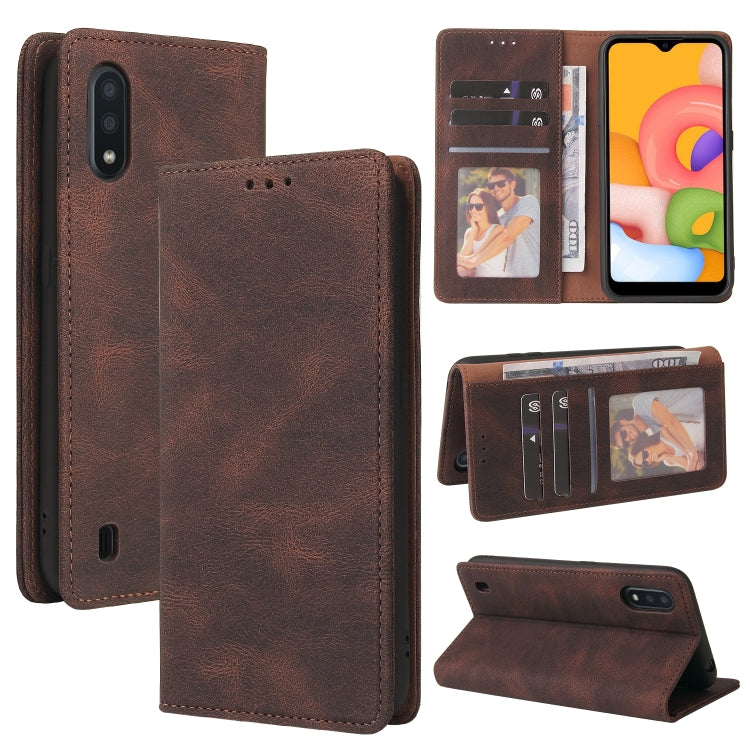 Simple Suction Closure Horizontal Flip Leather Case with Holder & Card Slot & Wallet, For Samsung Galaxy A01 EU Version, For Samsung Galaxy A02, For Samsung Galaxy A02s, For Samsung Galaxy A11 EU Version, For Samsung Galaxy A11 US Version              ...