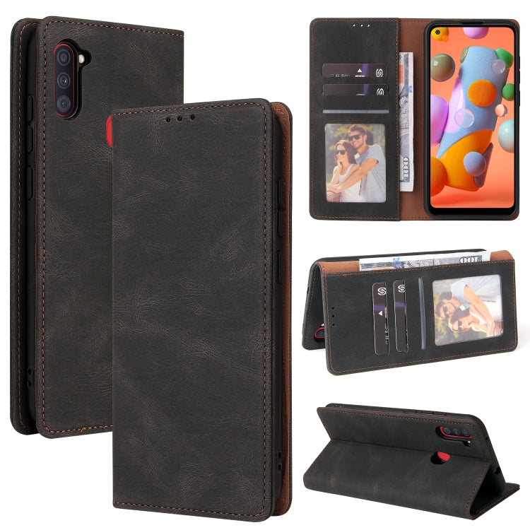 Simple Suction Closure Horizontal Flip Leather Case with Holder & Card Slot & Wallet, For Samsung Galaxy A01 EU Version, For Samsung Galaxy A02, For Samsung Galaxy A02s, For Samsung Galaxy A11 EU Version, For Samsung Galaxy A11 US Version              ...
