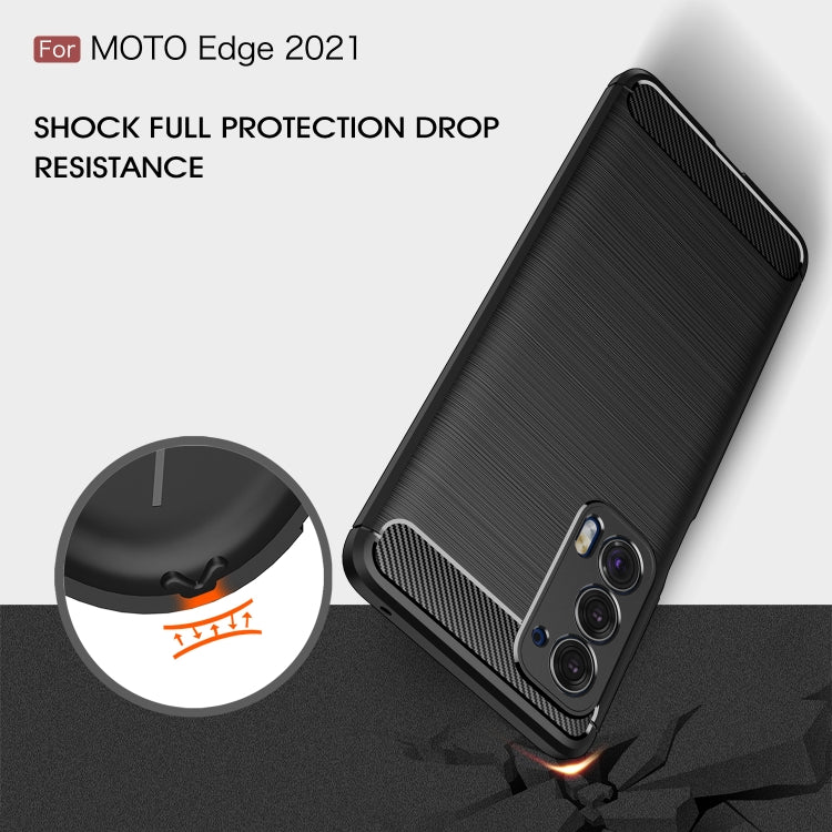 Brushed Texture Carbon Fiber TPU Case, For Motorola Moto Edge 2021, For Motorola Moto G60S