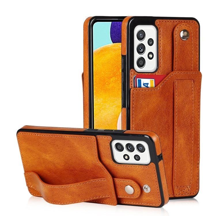 Crazy Horse Texture Shockproof TPU + PU Leather Case with Card Slot & Wrist Strap Holder, For Samsung Galaxy S20 Ultra, For Samsung Galaxy Note20, For Samsung Galaxy Note20 Ultra, For Samsung Galaxy A82 5G, For Samsung Galaxy A72 5G / 4G               ...