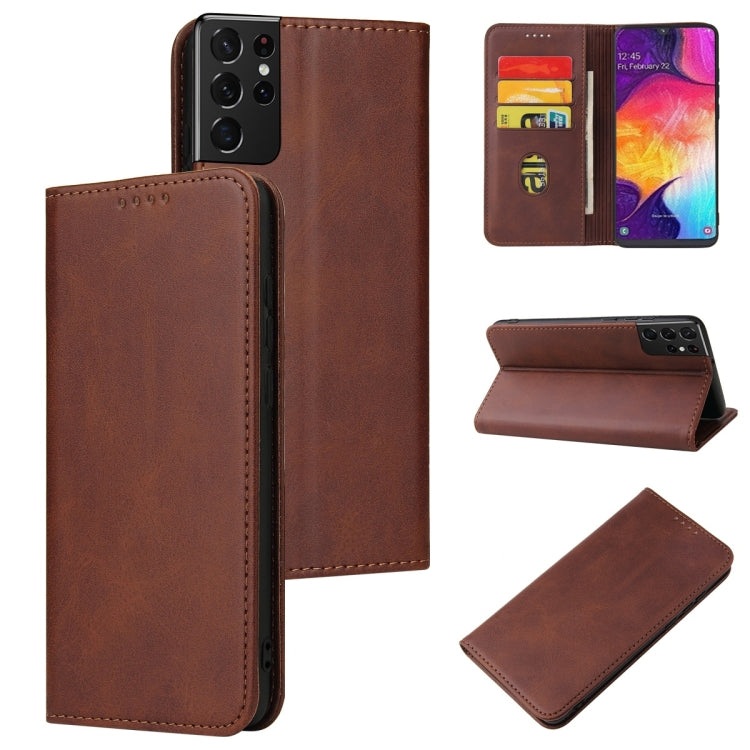 Calf Texture Magnetic Horizontal Flip Leather Case with Holder & Card Slots & Wallet, For Samsung Galaxy S21 Ultra 5G, For Samsung Galaxy S20, For Samsung Galaxy A21s
